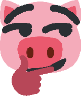 Pig smirking and thinking