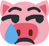 Pig with single tear